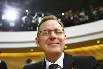 Am Ziel - Geschafft: Bodo Ramelow ist Ministerpräsident.