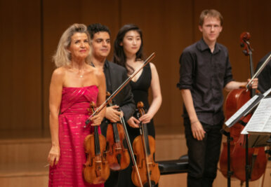 Anne-Sophie Mutter und ihre musikalische Entourage ernteten bei ihrem Konzert im Dresdner Kulturpalast viel Applaus