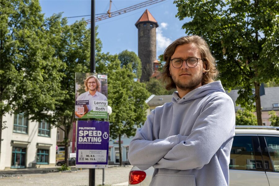 Attacke auf CDU-Kandidat Lenny Roth in Auerbach: „Das war ein politischer Angriff“ - Der 21-jährige Lenny Roth ist beim Aufhängen seiner Wahlplakate in Auerbach angegriffen worden. Er und sein Begleiter konnten sich in ihr Auto flüchten.