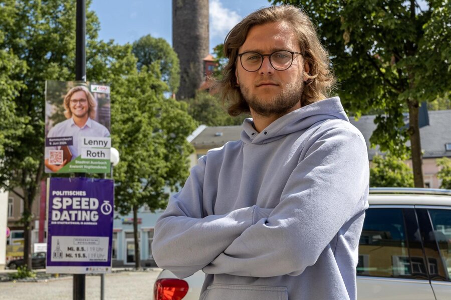 Attacke auf CDU-Kandidat Lenny Roth in Auerbach: „Das war ein politischer Angriff“ - Der 21-jährige Lenny Roth ist beim Aufhängen seiner Wahlplakate in Auerbach angegriffen worden. Er und sein Begleiter konnten sich in ihr Auto flüchten.