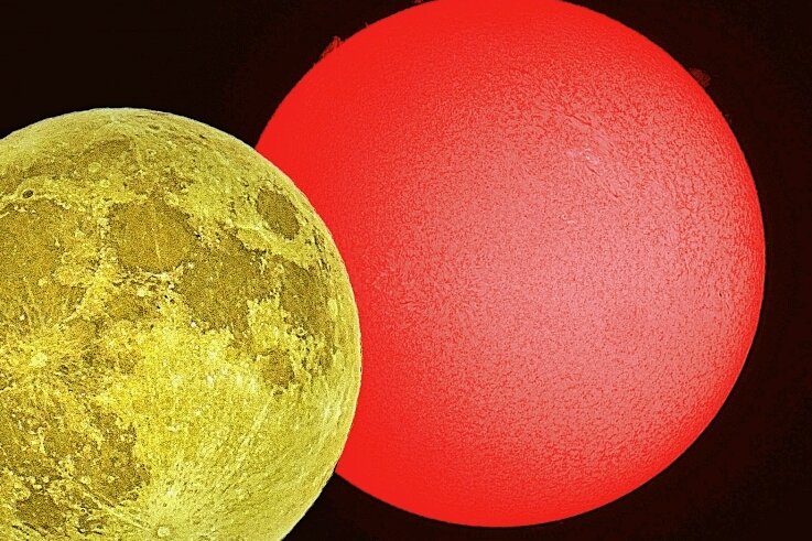 Auer erstellt originelle Sonnenfinsternis-Aufnahme - Ein hell erleuchteter Mond verdeckt die Sonne.