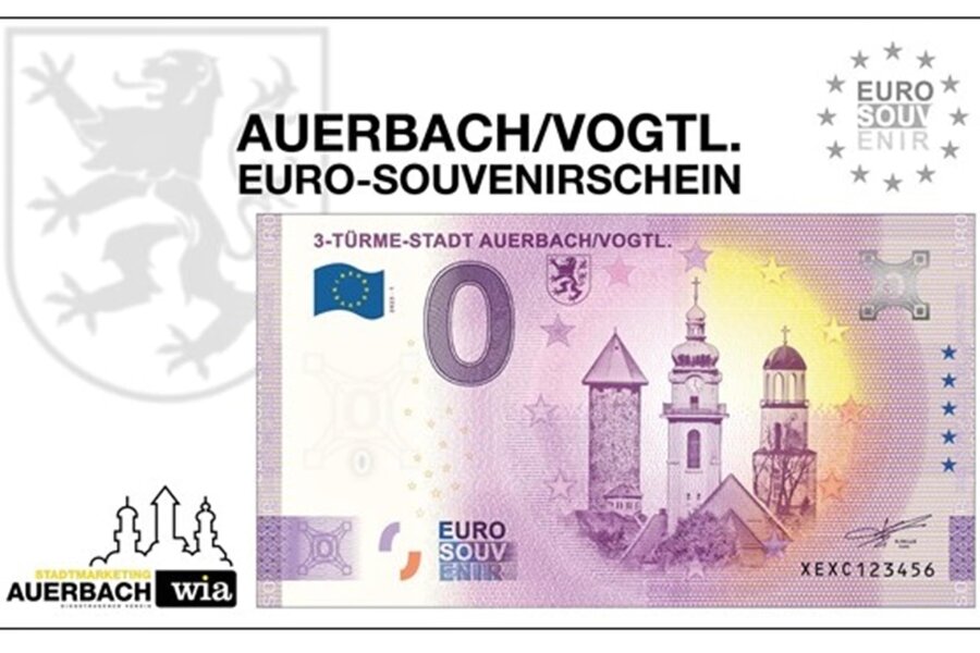 Auerbach erhält neuen Souvenir-Geldschein - Der Auerbacher Null-Euro-Geldschein erhält nun einen Partner.