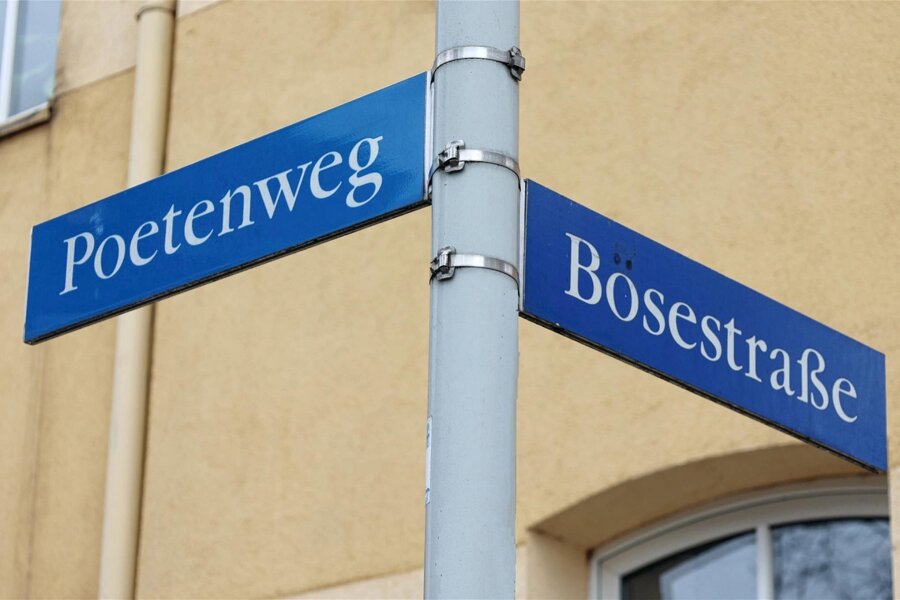 Auf 115 Metern Länge wird der Poetenweg in Zwickau erneuert - Der Poetenweg wird ab Bosestraße bis Moritzstraße auf 115 Metern Länge erneuert.