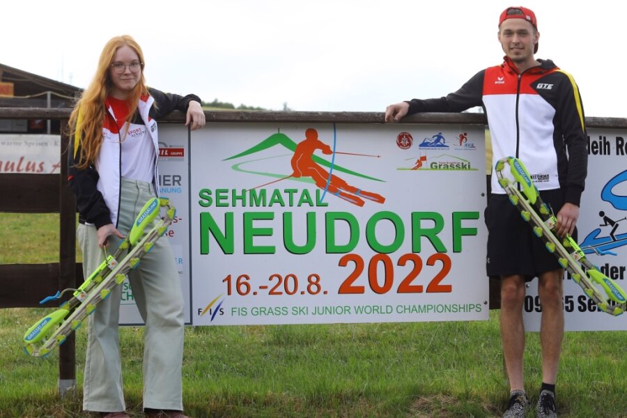 Annabel Dietz und Elias Herrmann fiebern der Junioren-WM im erzgebirgischen Neudorf entgegen. 