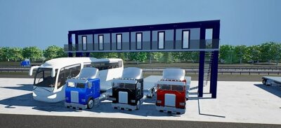 Aus für die Idee vom Trucker-Container - So hatten sich die beiden Unternehmer aus Limbach-Oberfrohna die Platzierung von Wohnkabinen auf Autobahnrastanlagen vorgestellt. 