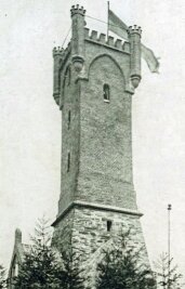 Aussichtsturm an der Pöhl - So sah der Mosenturm in seiner Entstehungszeit 1898 aus. 