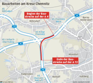 Autobahnkreuz Chemnitz wird bis Oktober zur Staufalle - 