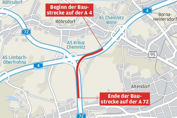 Autobahnkreuz Chemnitz wird bis Oktober zur Staufalle 