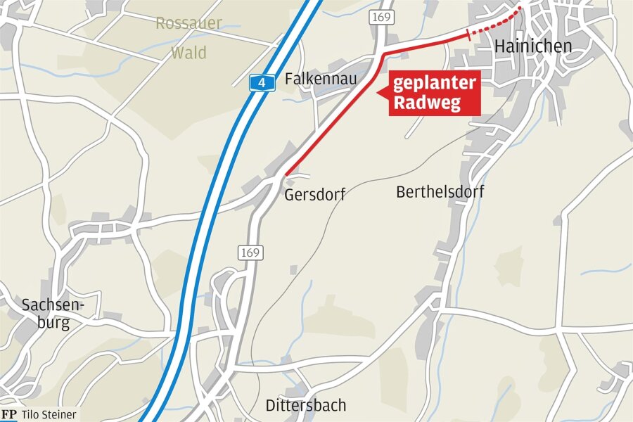 B 169 zwischen Frankenberg und Hainichen: Darum dauert es mit der Erneuerung - Auf 1,2 Kilometern Länge soll die B 169 nördlich von Frankenberg saniert werden. 2024 entsteht zunächst ein Radweg zwischen Gersdorf und Falkenau.