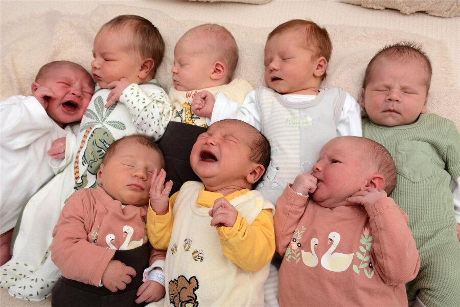 Babyboom am Zschopauer Krankenhaus: Acht auf einen Streich - Diese acht Babys haben  innerhalb von drei Tagen im Zschopauer Klinikum das Licht der Welt erblickt.
