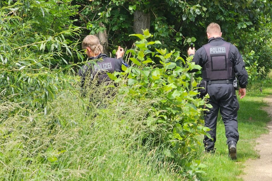 Bangen um Valeriia in Döbeln - Polizei stockt Kräfte auf - Polizisten suchen im sächsischen Döbeln nach einem vermissten Mädchen.