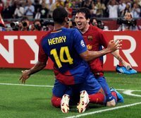 Barcelona erobert Rom - Lionel Messi und Thierry Henry jubeln über das 2:0