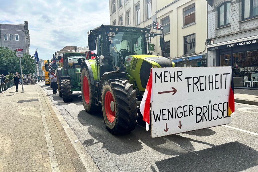 Bauern demonstrieren vor Europawahl in Brüssel - Tausende Landwirte protestierten gegen die Agrarpolitik der Europäischen Union.