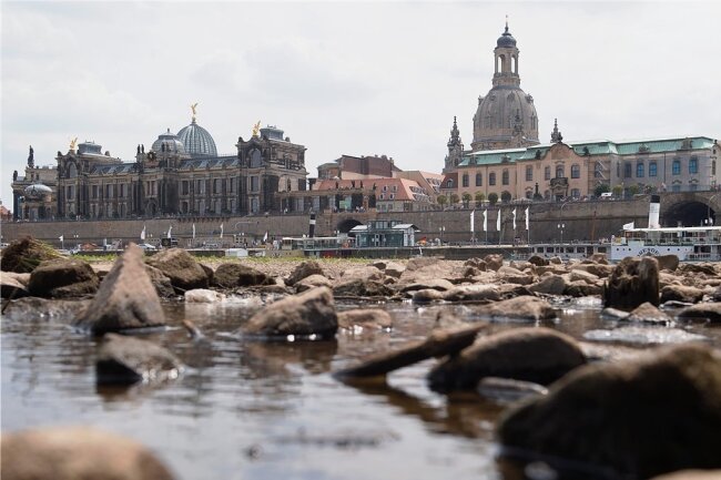 Am 18. Juli 2018 betrug der Pegelstand der Elbe in Dresden noch 64 Zentimeter.