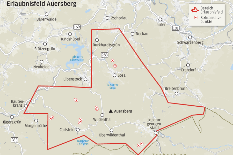 Bergbauunternehmen sucht im Gebiet Auersberg nach Zinnerz - 