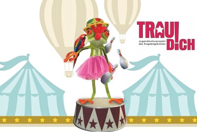 Bewerbungsfrist für Kinder- und Jugendkunstsymposium im Erzgebirge läuft ab - Der Frosch, das Maskottchen des Wettbewerbs, ist diesmal Star in der Manege.