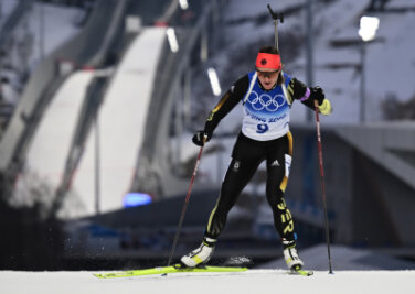 Biathlon: Deutsche Damen-Staffel mit Erzgebirgerin Denise Herrmann holt Olympia-Bronze - Hatte bereits Gold im Einzel sicher: Denise Herrmann vom WSC Erzgebirge Oberwiesenthal.