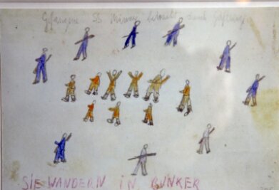 Bilder als Abbild einer schrecklichen Zeit - Eine der Zeichnungen, die Thomas Geve im Alter von 13 und 14 Jahren im Konzentrationslager Auschwitz-Birkenau anfertigte.
