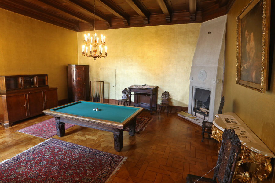 Billardzimmer auf Schloss Waldenburg wieder geöffnet - 