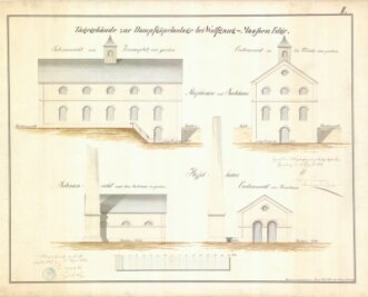 Bleibende Zeugnisse des steten Wandels - Der Riss aus dem Jahr 1874 zeigt das Maschinen- und Treibehaus sowie das Kesselhaus von Wolfgangmaßen.