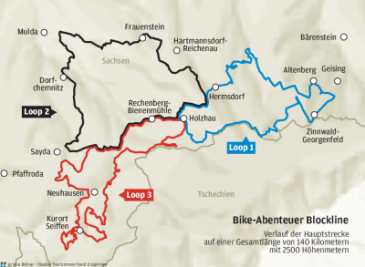 Blockline im Erzgebirge: Fahrradsaison kann Ende April starten - Grafik über die Gesamtstrecke der Blockline.