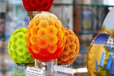 „Blütenträume“ in Gelenau wieder am Wochenende zu sehen - Viele der ausgestellten Eier beeindrucken allein schon mit ihrer Farbenpracht.