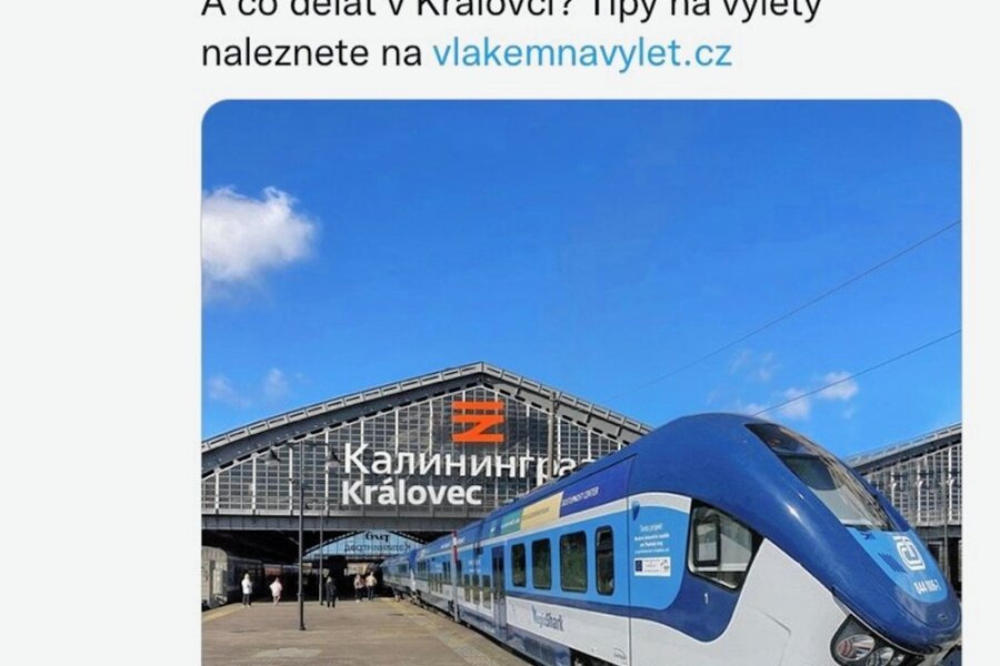 Böhmen am Meer: Wie Tschechien eine russische Exklave annektierte - Neuigkeiten zum Fahrplanwechsel: Tweet der tschechischen Staatsbahnen zu angeblichen Direktverbindungen nach Královec.