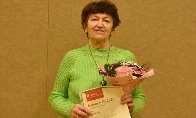 Doris Popp erhielt den Bürgerpreis 2021 in Bösenbrunn. 