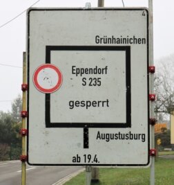 Borstendorfer Straße ab Dienstag dicht - Hinweisschilder wurden bereits in Eppendorf aufgestellt. 