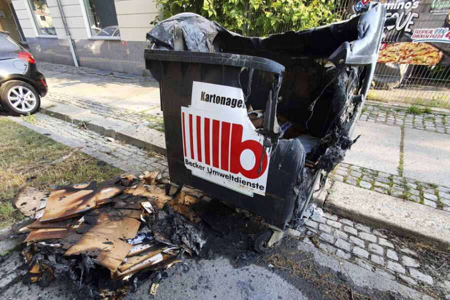 Unter anderem an der Matthesstraße war in der Nacht zu Dienstag eine Mülltonne in Flammen aufgegangen.