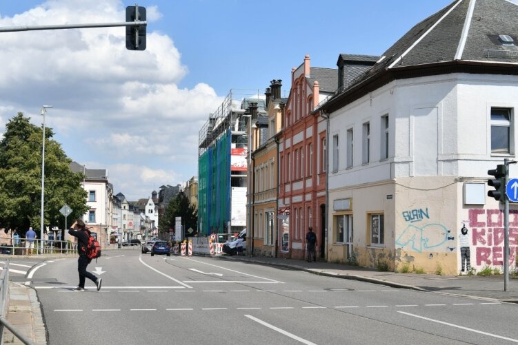 Blick von der Mittweidaer Bahnhofstraße in Richtung Rochlitzer Straße: Damit die Innenstadt attraktiver wird, sollen Ideen gesammelt werden. 