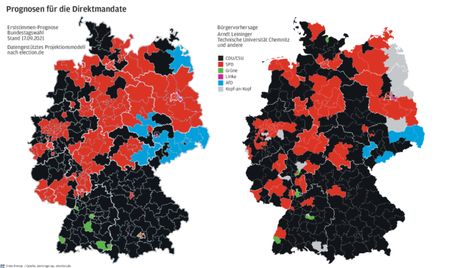Bundestags-Direktmandate im Blick der Demoskopen: Das sagen die Prognosen - 