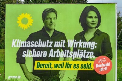 Bundestagswahl: Wahlplakate im Mimik-Check - die unterschwelligen Botschaften der Kandidaten - Wahlplakat der Grünen. 