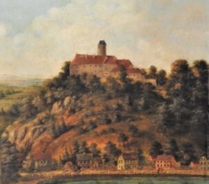 Burg Schönfels erhält Gemälde - Das Bild "Schloß Altschönfels" im restaurierten Zustand. 