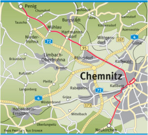 Buslinie Penig-Chemnitz feiert Jubiläum - 
              <p class="artikelinhalt">So verläuft die Buslinie zum Streckenfest am Sonnabend.</p>
            