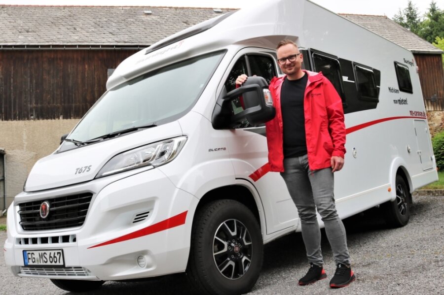 Der 31-jährige Marcus Kunath aus dem Eppendorfer Ortsteil Großwaltersdorf betreibt seit November 2019 eine Wohnmobil-Vermietung und verkauft die Fahrzeuge auch. Zurzeit boomt die Branche. 