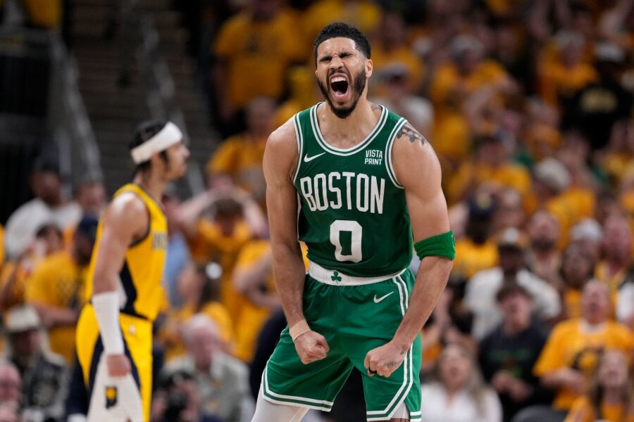 Celtics stehen nach Sieg über Pacers in den NBA-Finals - Kam gegen die Indiana Pacers auf 26 Punkte, 13 Rebounds und acht Assists: Bostons Jayson Tatum.