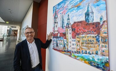 Chemnitz in kräftigen Farben - gemalt von einem Oberstaatsanwalt - "In vielen ihrer Büros hängen Bilder von mir. Das kommt richtig gut an" , sagt Wolfgang Schwürzer. 