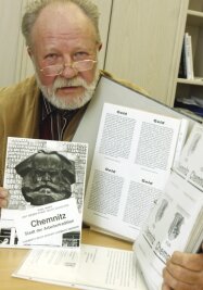 Chemnitz, Karl-Marx-Stadt und zurück - 
              <p class="artikelinhalt">Dokumente aus der Zeit der Umbenennung, darunter Motive für Flugblätter, hat Claus Modaleck alle aufbewahrt. </p>
            