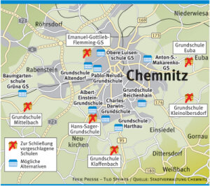 Chemnitz: Längere Wege für 500 Kinder - Besonders für Grundschüler aus Stadtrand-Gebieten verlängern sich dem Sparvorschlag der Verwaltung zufolge die Schulwege.