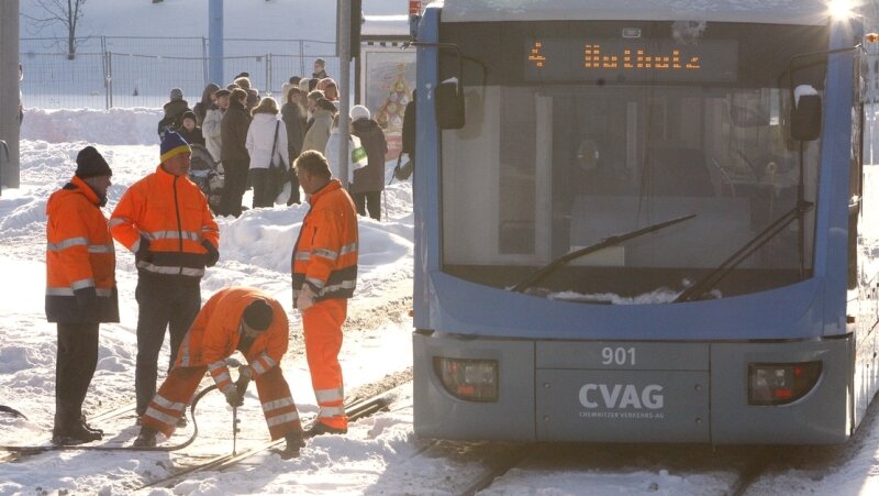 Chemnitz: Winter-Chaos bei Bus und Bahn - 