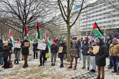 Chemnitzer Demonstranten fordern Frieden für Palästina - Am Roten Turm fand unter dem Motto „Frieden in Palästina" am Samstagnachmittag eine Demonstration statt.