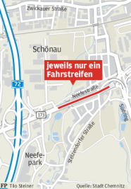 Chemnitzer Einfallstraße wird zum Nadelöhr - 