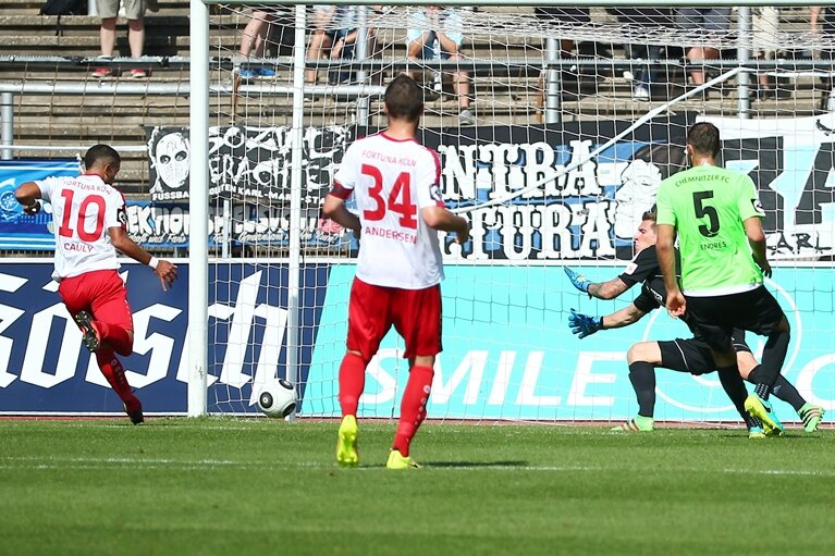 Chemnitzer FC unterliegt 0:1 in Köln - Treffer zum 1:0 durch Torschütze Cauly Oliveira Souza.