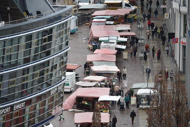 Chemnitzer Markt: Verkaufsstände dürfen bunt bleiben - 