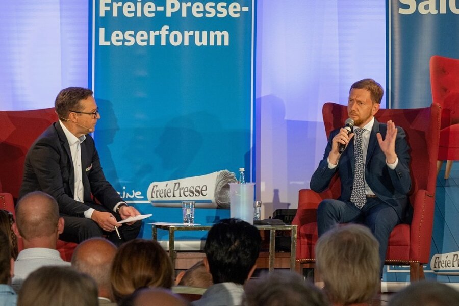Chemnitzer Salon mit "Freie Presse"-Chefredakteur Torsten Kleditzsch (l.) und Ministerpräsident Michael Kretschmer (CDU). 