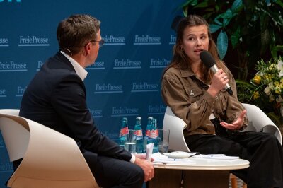Luisa Neubauer stellte sich am Dienstagabend in Chemnitz den Fragen von "Freie Presse"-Chefredakteur Torsten Kleditzsch.