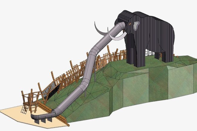 So soll das neue Riesenmammut im Chemnitzer Tierpark aussehen. 