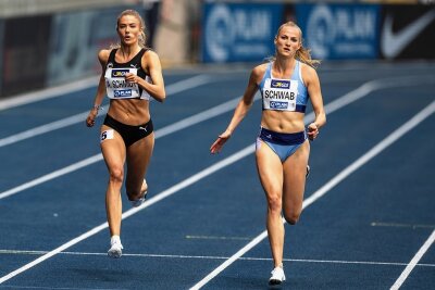 Chemnitzerin Corinna Schwab holt bei Deutschen Meisterschaften Gold über die 400 Meter - Corinna Schwab vom LAC Erdgas Chemnitz (rechts, hier im Halbfinallauf mit Alica Schmidt) hat ihren Deutschen Meistertitel über die 400 Meter verteidigt.