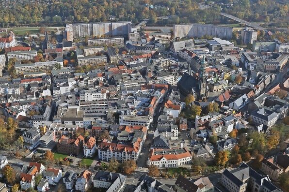 City Forum startet 18 Uhr - Zwickau von oben. Wie sich die Innenstadt entwickelt, wird während eines City Forums der "Freien Presse", der IHK und der Stadt Zwickau debattiert.